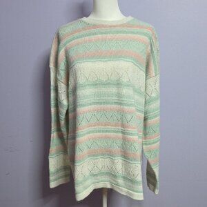 Elegant Pastel Striped Sweater w Silver‎ by Cape Cod